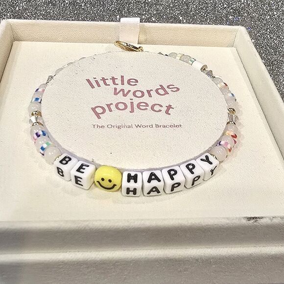 Little Words Project, "Be Happy" Beaded Bracelet - Picture 4 of 6